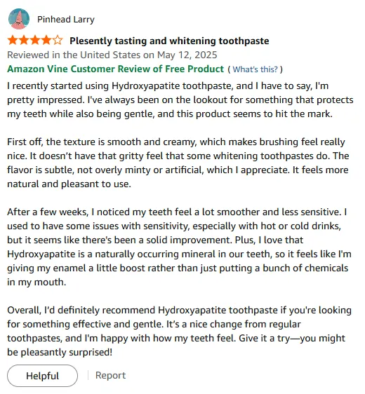 My Hydroxyapatite Toothpaste: Natural Care for Sensitive Teeth