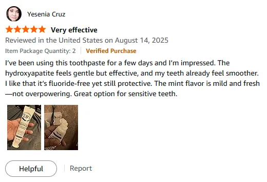 My Sensitive Teeth Love This Hydroxyapatite Toothpaste