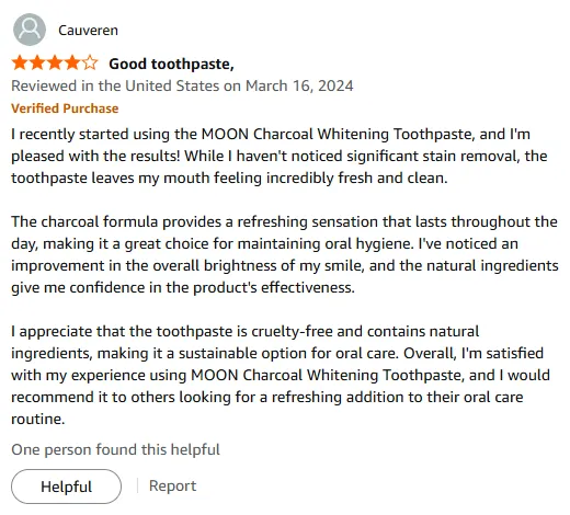 My Fresh & Bright Smile with MOON Charcoal Toothpaste
