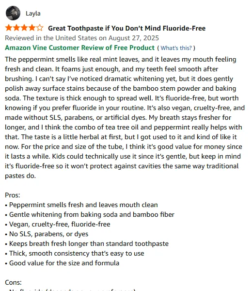 My Natural Toothpaste Whitens Gently and Keeps Breath Fresh