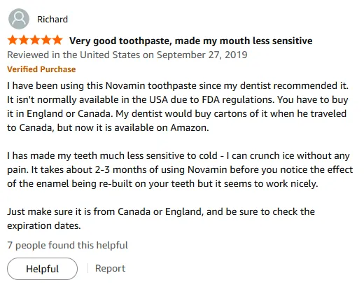 My Novamin Toothpaste Healed Sensitive Teeth