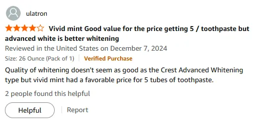 My Vivid Mint Crest Toothpaste: Great Value 5-Pack