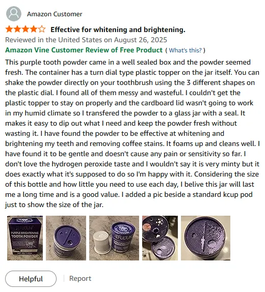My Purple Tooth Powder Review: Works Great!