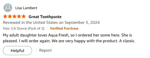 My Daughter Loves Aqua Fresh Toothpaste – Classic