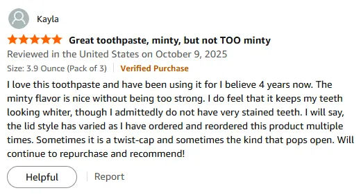My Go-To Crest Peppermint Whitening Toothpaste