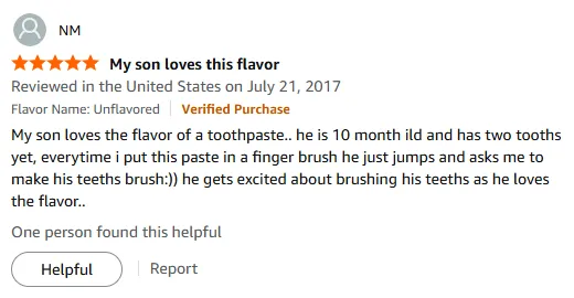My baby loves this tasty fluoride-free toothpaste