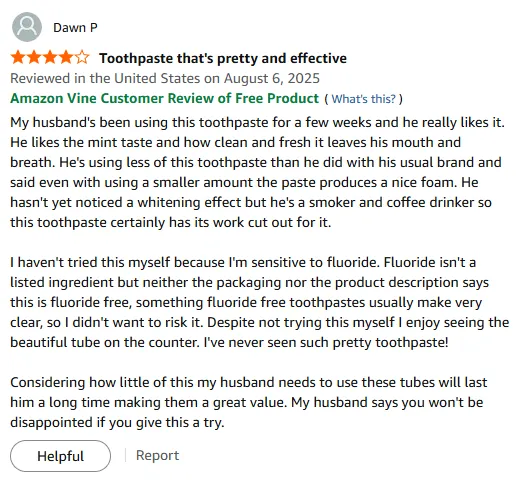 My husband's go-to toothpaste for whitening