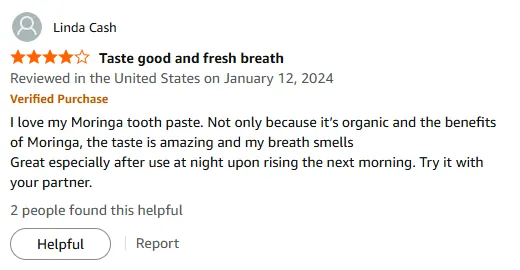 My Organic Moringa Toothpaste: Fresh Breath Savior