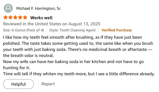 My Baking Soda Toothpaste Gives Smooth Teeth