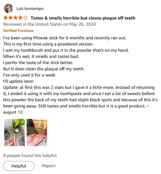 My Miswak Powder Review Removes Plaque and Stains