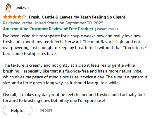 My Fresh & Gentle Hydroxyapatite Toothpaste Review