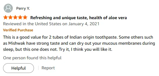 My gentle Indian toothpaste won't dry out