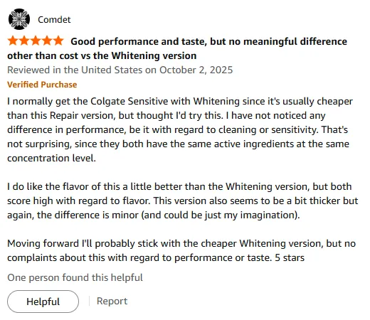 My Colgate Sensitive Repair Toothpaste Review: Great Taste