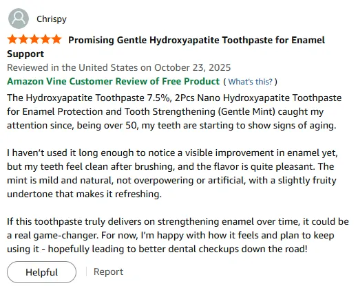 My Hydroxyapatite Toothpaste Repairs Enamel Effectively